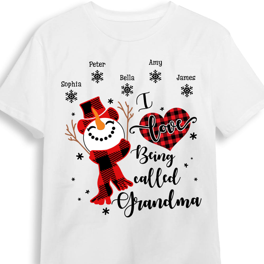 Personalized I Love Being Called Grandma Snowman Christmas Shirt NB92 58O53 Primary Mockup