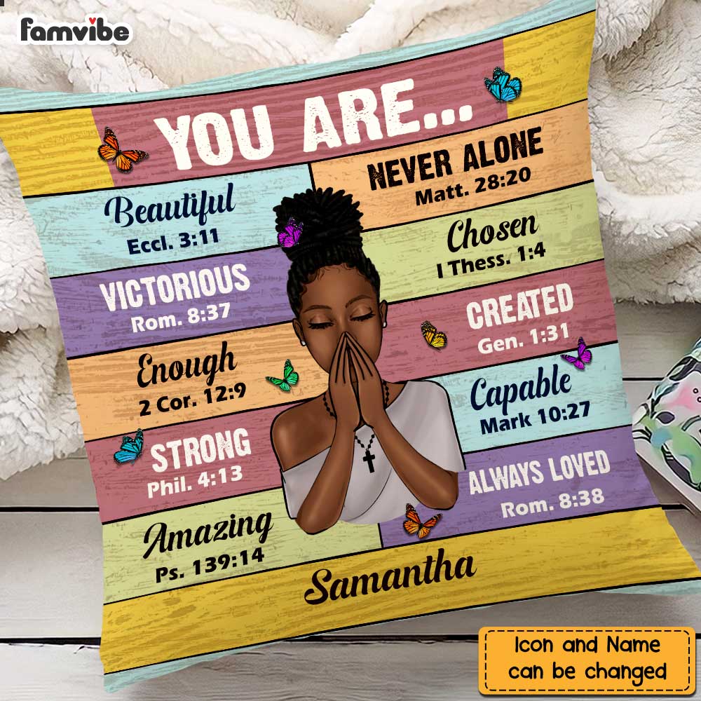 Personalized Bible Verses God Says You Are Pillow NB301 30O47 Mockup 4