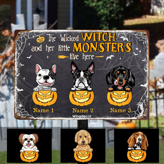 Personalized Dog Fall Halloween Metal Sign AG23 95O57