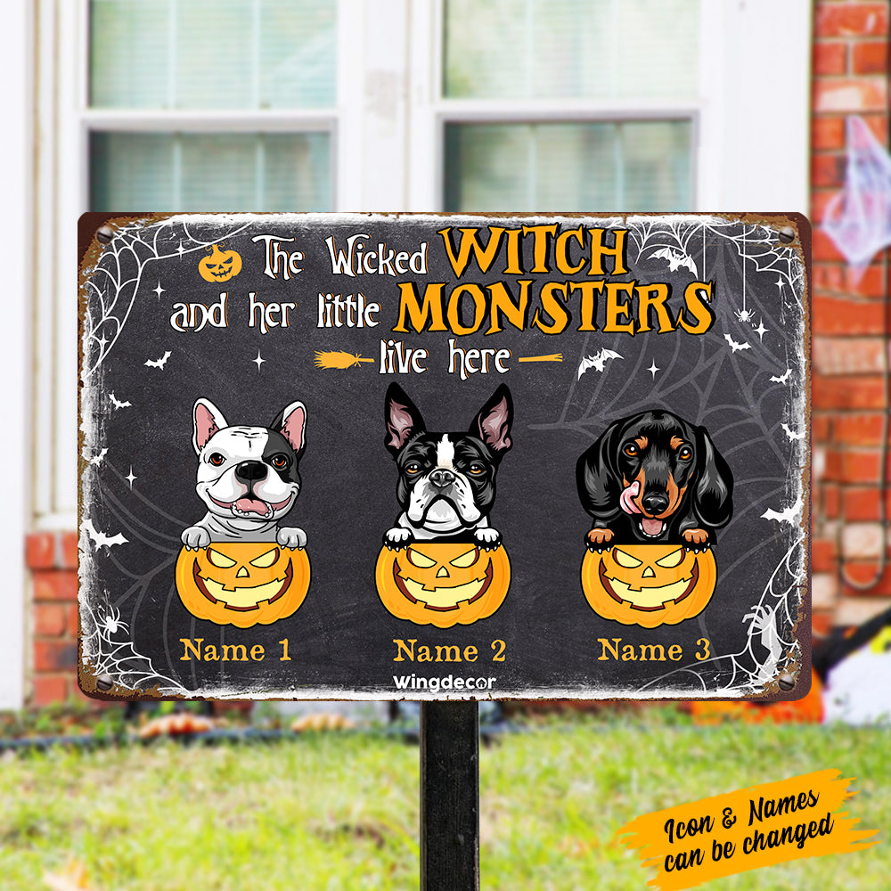 Personalized Dog Fall Halloween Metal Sign AG23 95O57