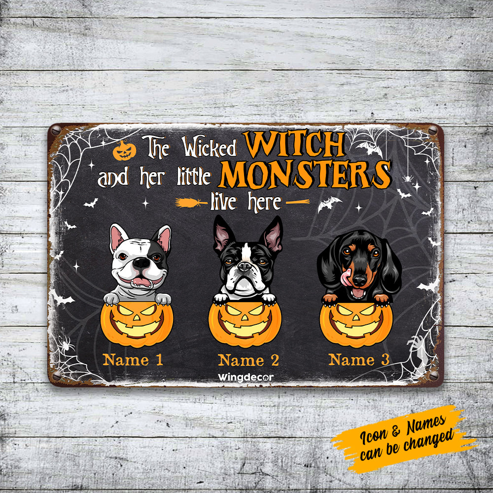 Personalized Dog Fall Halloween Metal Sign AG23 95O57
