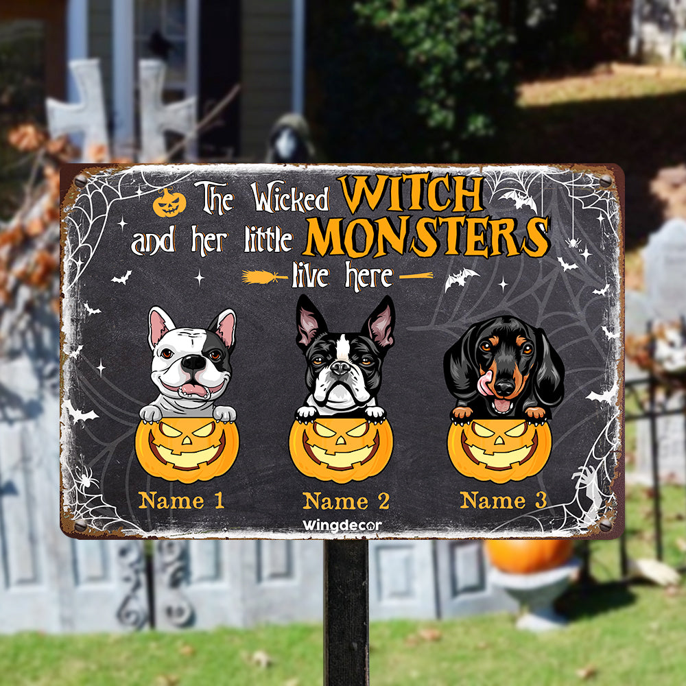 Personalized Dog Fall Halloween Metal Sign AG23 95O57