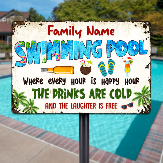 Personalized Pool Good Memories Metal Sign JL124 87O47