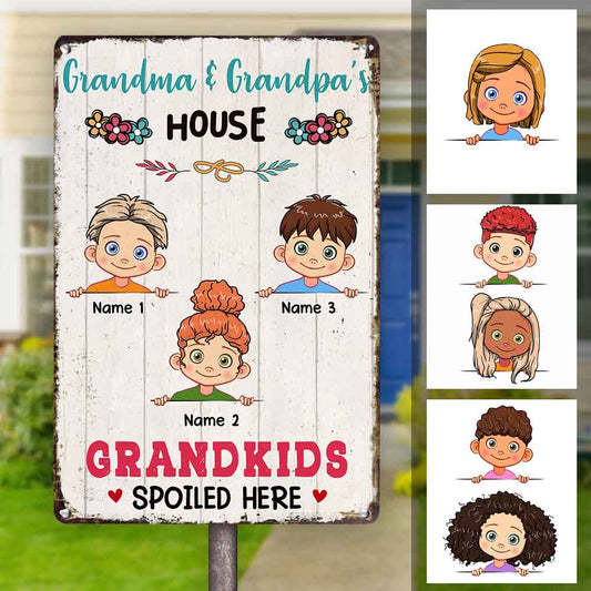 Personalized Grandma Grandparent Mom House Metal Sign JL61 87O58