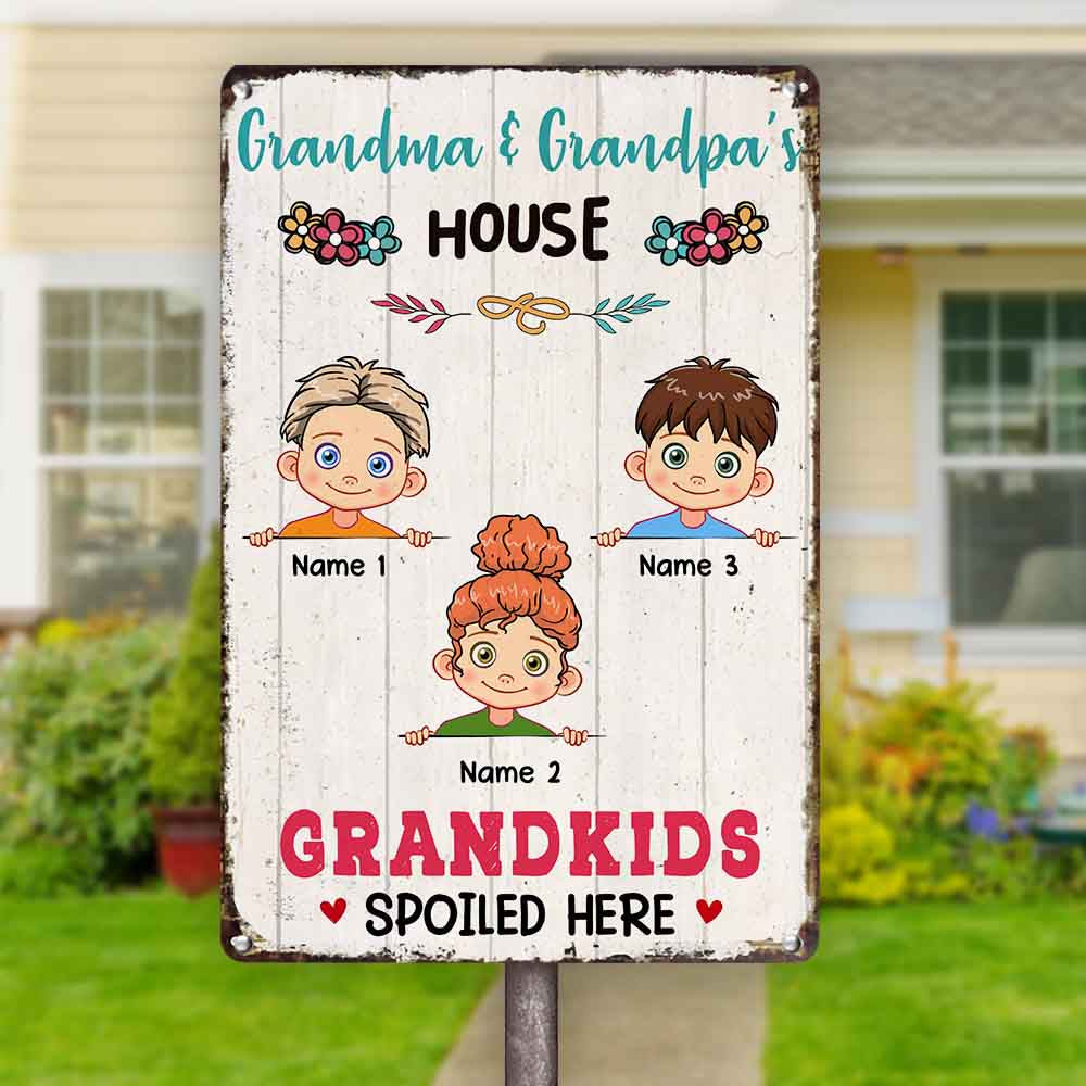 Personalized Grandma Grandparent Mom House Metal Sign JL61 87O58