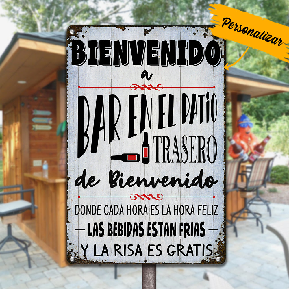 Personalized Spanish Backyard Patio Trasero Gardening Metal Sign JL123 65O36