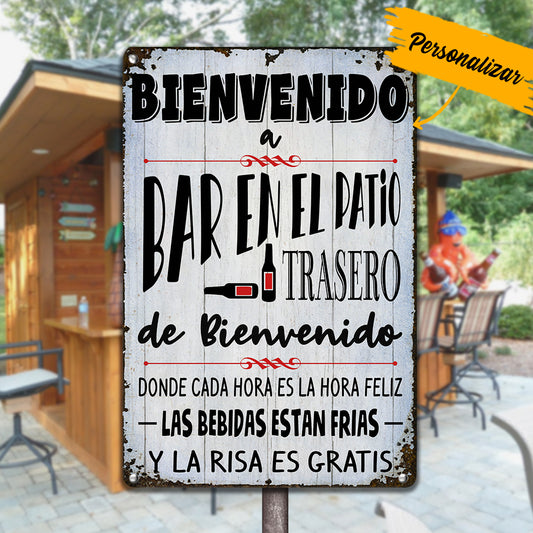 Personalized Spanish Backyard Patio Trasero Gardening Metal Sign JL123 65O36