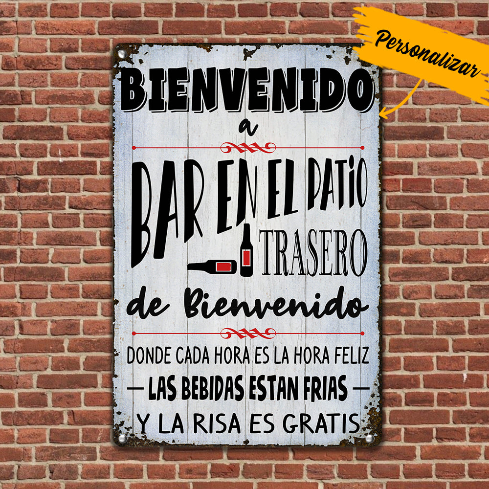Personalized Spanish Backyard Patio Trasero Gardening Metal Sign JL123 65O36