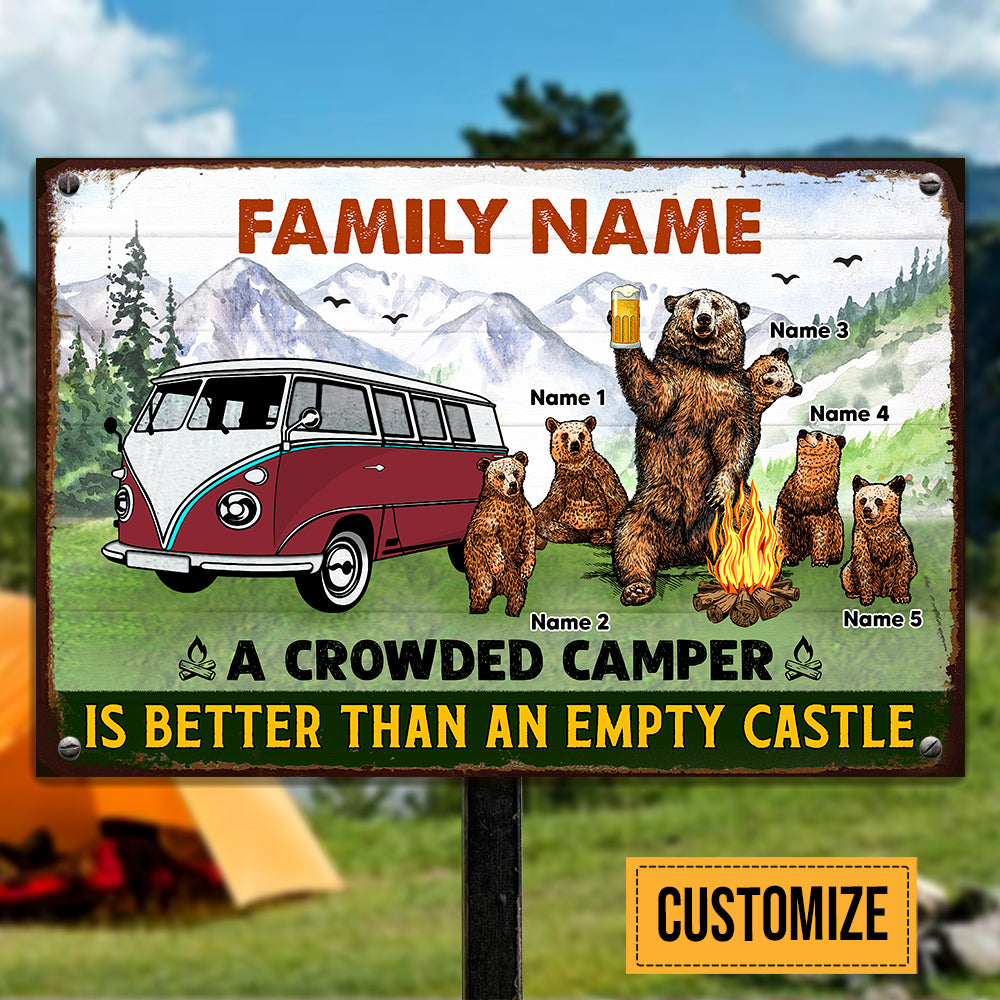 Personalized Camping  Crowded Camper Metal Sign JL235 24O47
