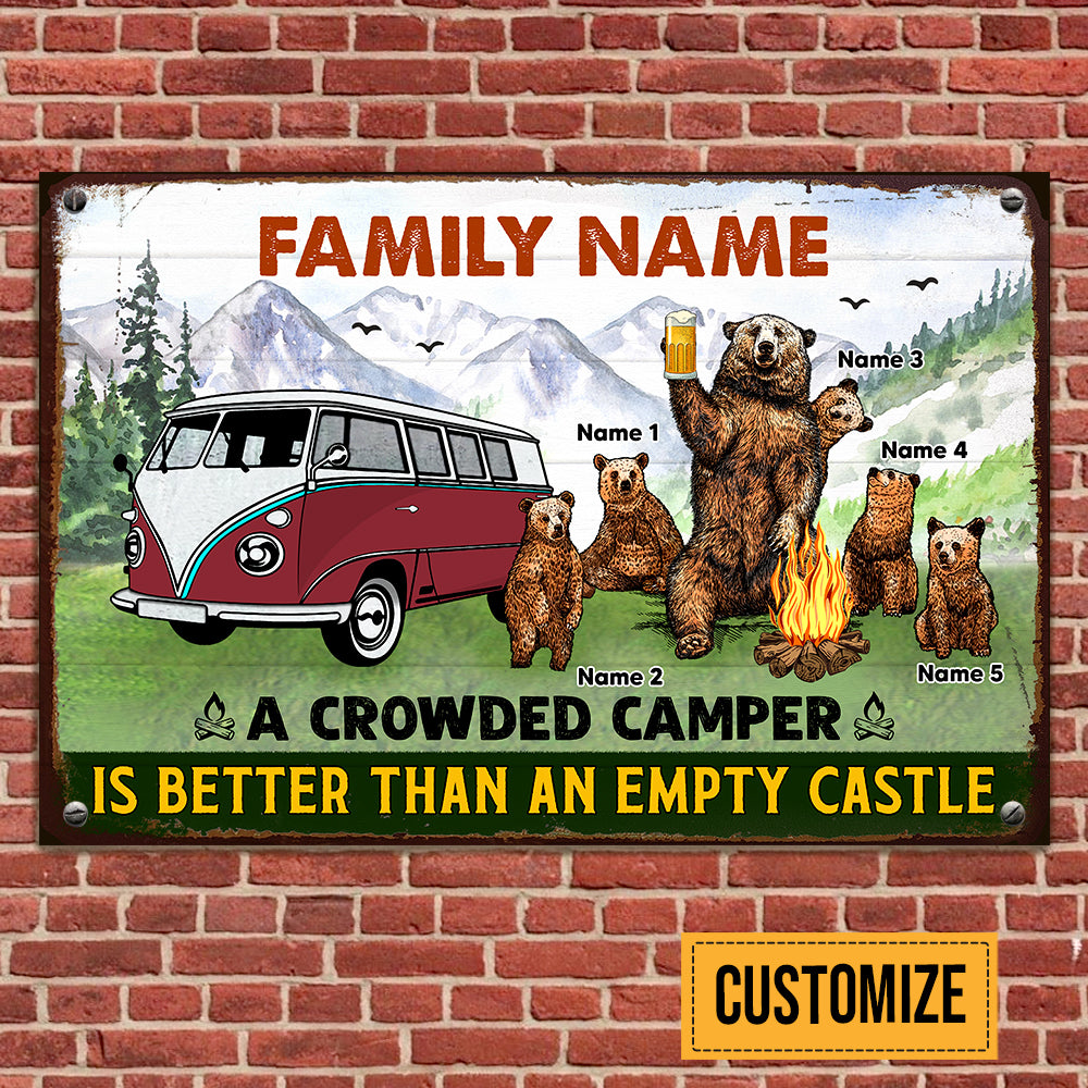 Personalized Camping  Crowded Camper Metal Sign JL235 24O47