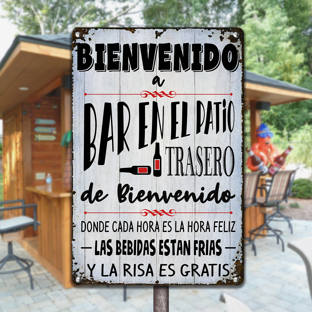 Personalized Spanish Backyard Patio Trasero Gardening Metal Sign JL123 65O36