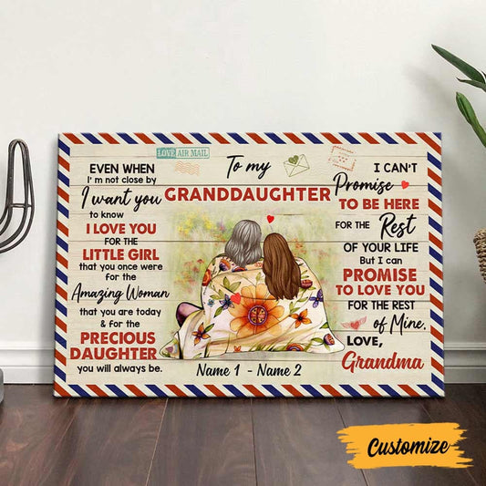 Personalized Grandma Granddaughter Mom Daughter Letter Poster AG192 95O57
